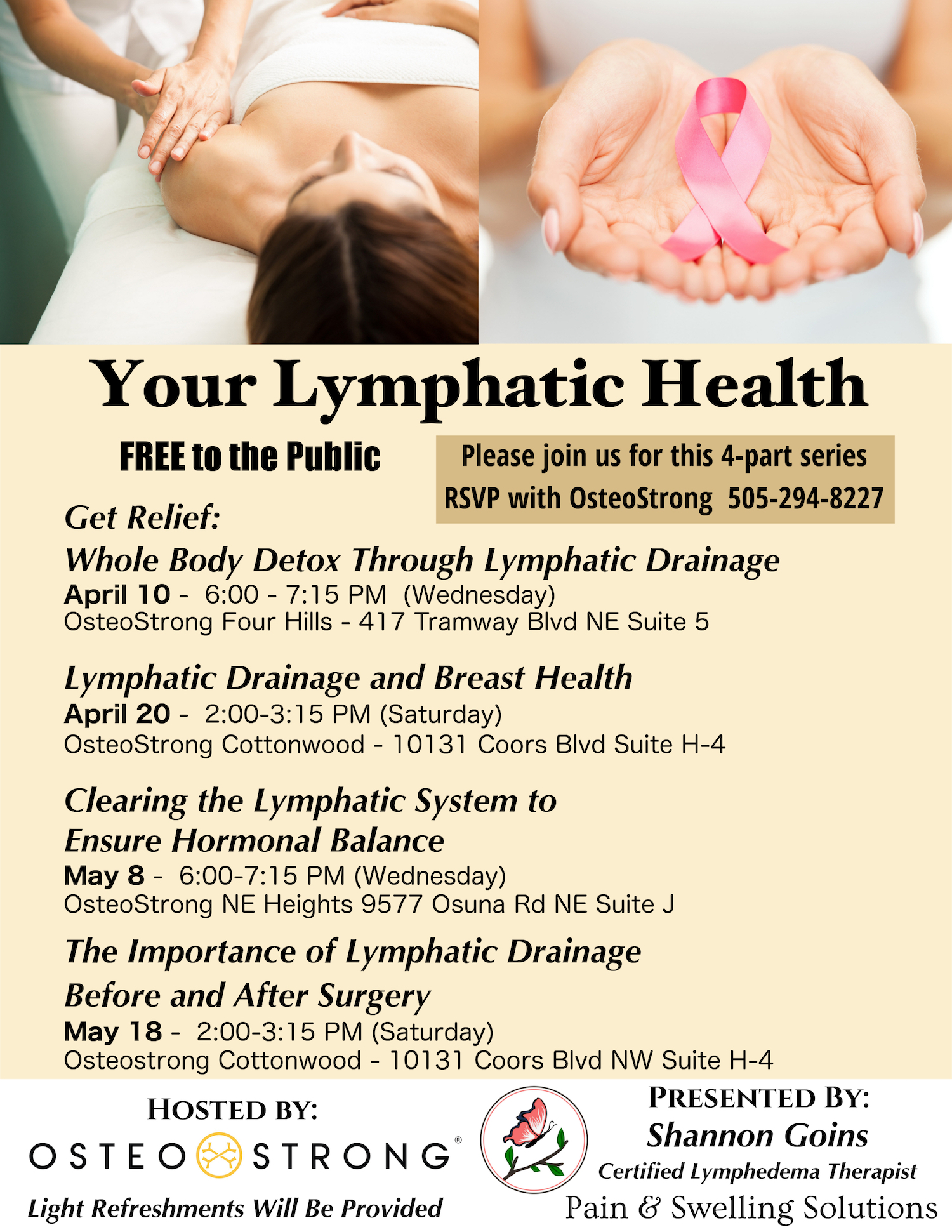 Osteostrong Brochure Events - Your Lymphatic Health Lecture
