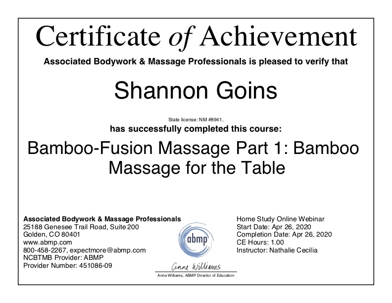 Bamboo-Fusion Massage - Bamboo Massage Albuquerque
