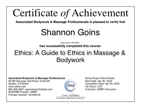 Ethics: A Guide to Ethics in Massage & Bodywork 