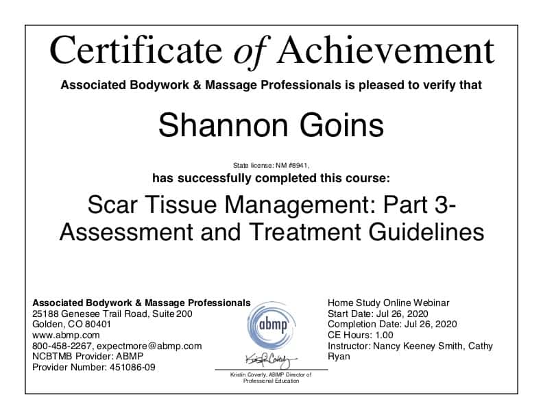 My Certifications and Educational Background Shannon Goins, CLT