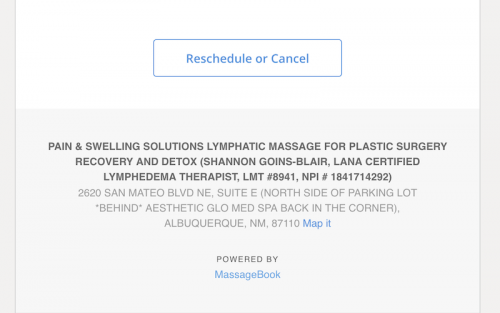 reschedule appointment Pain & Swelling Solutions Albuquerque 