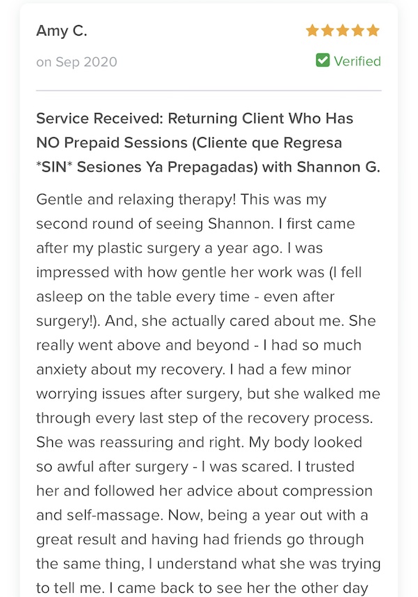 Certified Lymphatic Therapist MLD Manual Lymphatic Drainage post op plastic surgery Albuquerque review